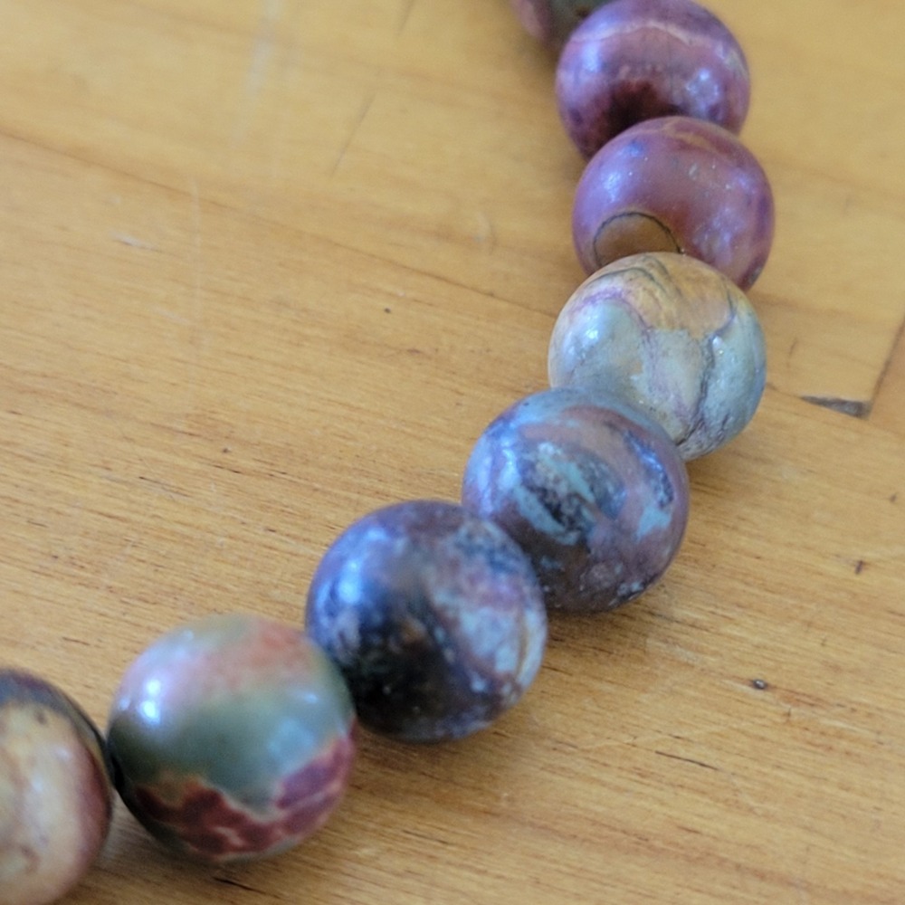 Vintage Natural Red Creek Jasper Bead Necklace 18" 40g